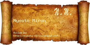 Nyeste Miron névjegykártya